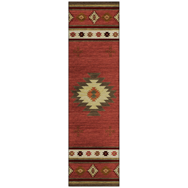 Union Rustic Jodana Red/White/Brown Indoor/Outdoor Rug Wayfair